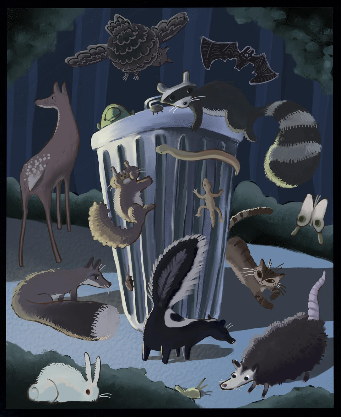 In the Nighttime Park